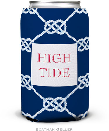 Personalized Can Koozies by Boatman Geller (Nautical Knot Navy)