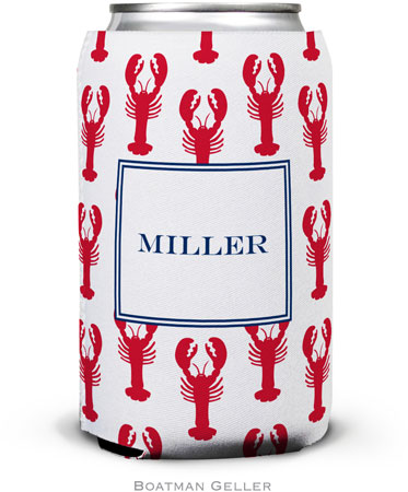 Boatman Geller - Personalized Can Koozies (Lobsters Red)