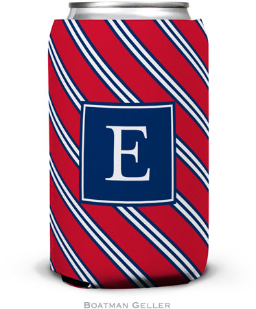 Personalized Can Koozies by Boatman Geller (Repp Tie Red & Navy Preset)