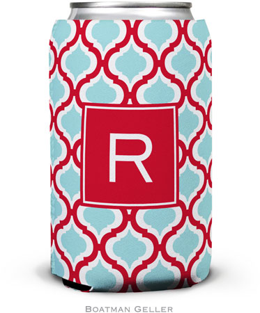 Personalized Can Koozies by Boatman Geller (Kate Red & Teal Preset)