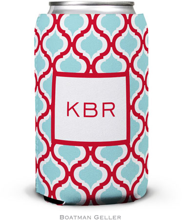 Boatman Geller - Personalized Can Koozies (Kate Red & Teal)