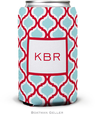 Personalized Can Koozies by Boatman Geller (Kate Red & Teal)