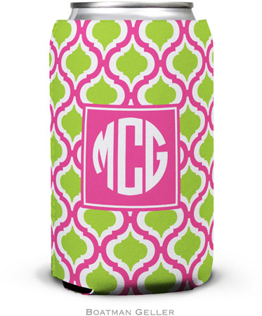 Personalized Can Koozies by Boatman Geller (Kate Raspberry & Lime Preset)