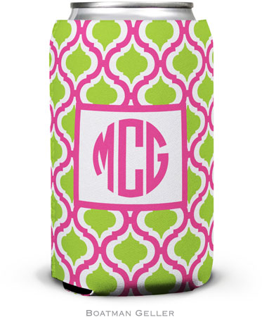 Personalized Can Koozies by Boatman Geller (Kate Raspberry & Lime)