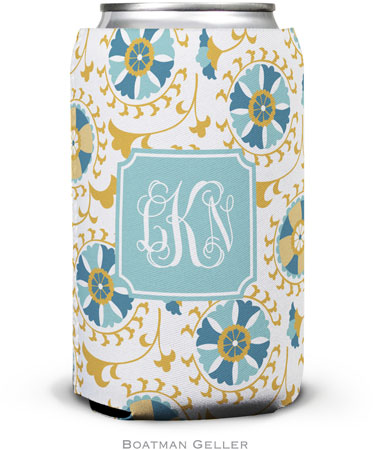Personalized Can Koozies by Boatman Geller (Suzani Gold Preset)