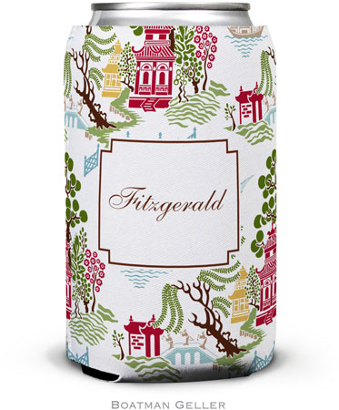 Personalized Can Koozies by Boatman Geller (Chinoiserie Autumn)