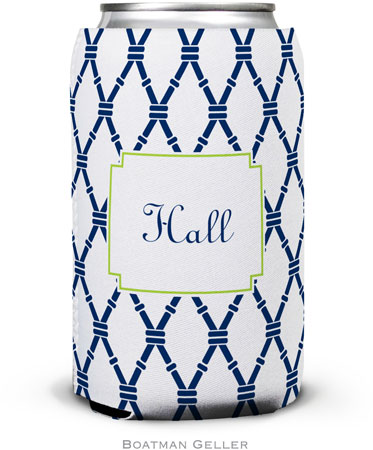 Personalized Can Koozies by Boatman Geller (Bamboo Navy & Green)