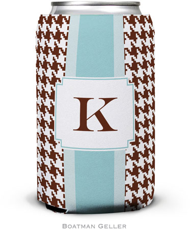 Personalized Can Koozies by Boatman Geller (Alex Houndstooth Chocolate)