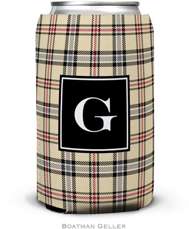 Personalized Can Koozies by Boatman Geller (Town Plaid Preset)