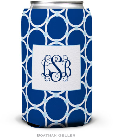 Personalized Can Koozies by Boatman Geller (Bamboo Rings Navy)