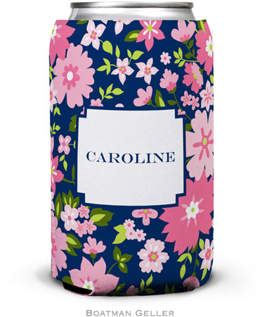 Personalized Can Koozies by Boatman Geller (Caroline Floral Pink)