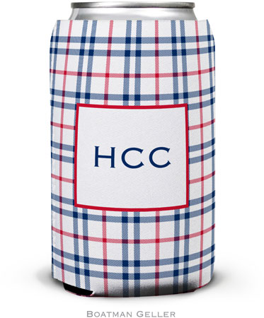 Personalized Can Koozies by Boatman Geller (Miller Check Navy & Red) Personalized Can Koozies by Boatman Geller (Miller Check Navy & Red)