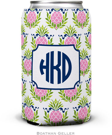 Personalized Can Koozies by Boatman Geller (Pineapple Repeat Pink)