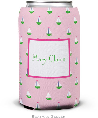 Personalized Can Koozies by Boatman Geller (Little Sailboat Pink) Personalized Can Koozies by Boatman Geller (Little Sailboat Pink)