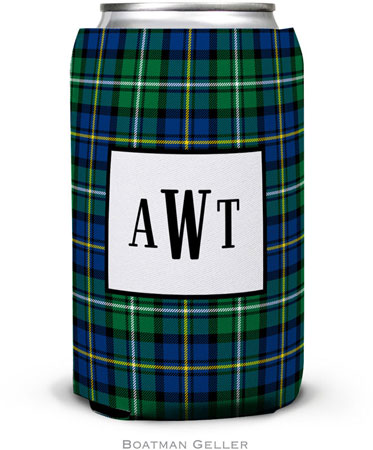 Personalized Can Koozies by Boatman Geller (Black Watch Plaid)