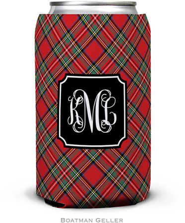 Boatman Geller - Personalized Can Koozies (Plaid Red Preset)