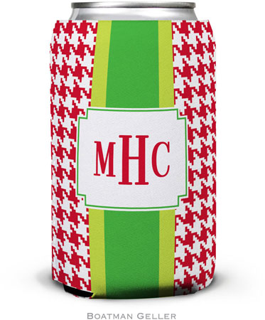 Boatman Geller - Personalized Can Koozies (Alex Houndstooth Red)