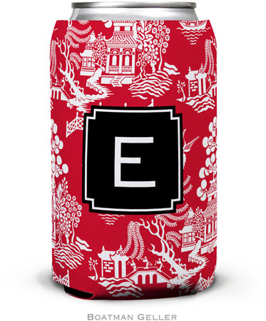 Personalized Can Koozies by Boatman Geller (Chinoiserie Red Preset)