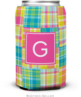 Personalized Can Koozies by Boatman Geller (Madras Patch Bright Preset)