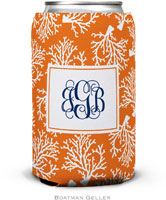 Personalized Can Koozies by Boatman Geller (Coral Repeat)