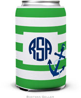 Personalized Can Koozies by Boatman Geller (Stripe Anchor)