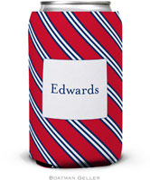 Personalized Can Koozies by Boatman Geller (Repp Tie Red & Navy)