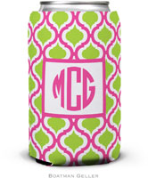Personalized Can Koozies by Boatman Geller (Kate Raspberry & Lime)