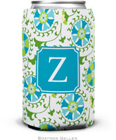 Personalized Can Koozies by Boatman Geller (Suzani Teal Preset)