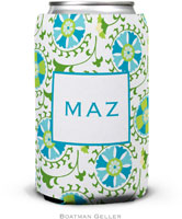 Personalized Can Koozies by Boatman Geller (Suzani Teal)