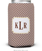 Personalized Can Koozies by Boatman Geller (Herringbone Chocolate)