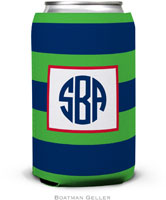 Personalized Can Koozies by Boatman Geller (Rugby Navy & Kelly)