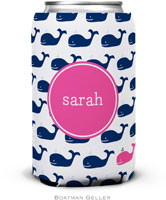 Personalized Can Koozies by Boatman Geller (Whale Repeat Navy Preset)