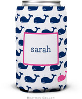 Personalized Can Koozies by Boatman Geller (Whale Repeat Navy)