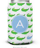 Personalized Can Koozies by Boatman Geller (Alligator Repeat Blue Preset)