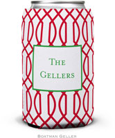 Personalized Can Koozies by Boatman Geller (Trellis Reverse Cherry)