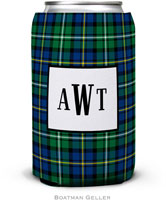 Personalized Can Koozies by Boatman Geller (Black Watch Plaid)