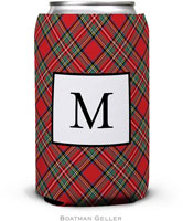 Personalized Can Koozies by Boatman Geller (Plaid Red)