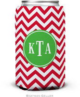 Personalized Can Koozies by Boatman Geller (Chevron Red Preset)