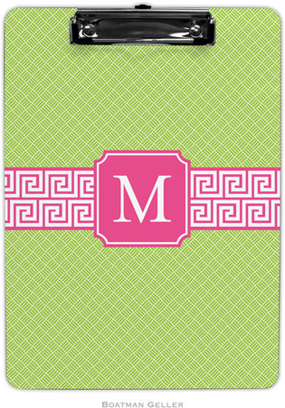 Boatman Geller - Personalized Clipboards (Greek Key Band Pink Preset) Boatman Geller - Personalized Clipboards (Greek Key Band Pink Preset)