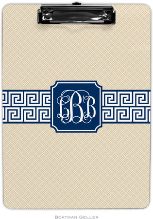Boatman Geller - Personalized Clipboards (Greek Key Band Navy Preset) Boatman Geller - Personalized Clipboards (Greek Key Band Navy Preset)