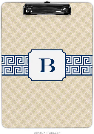 Boatman Geller - Personalized Clipboards (Greek Key Band Navy)