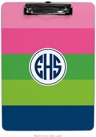 Boatman Geller - Personalized Clipboards (Bold Stripe Pink Green & Navy) Boatman Geller - Personalized Clipboards (Bold Stripe Pink Green & Navy)