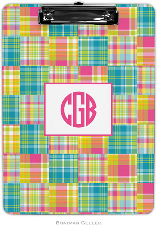 Boatman Geller - Personalized Clipboards (Madras Patch Bright)