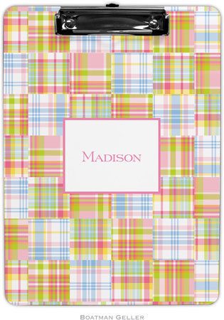 Boatman Geller - Personalized Clipboards (Madras Patch Pink)