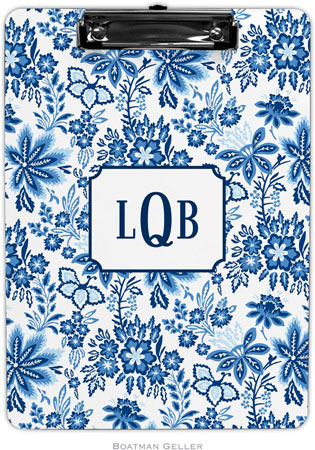 Boatman Geller - Personalized Clipboards (Classic Floral Blue)