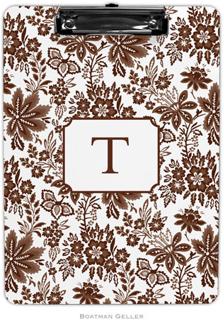 Boatman Geller - Personalized Clipboards (Classic Floral Brown)