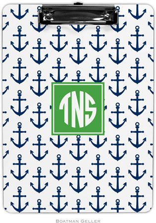 Boatman Geller - Personalized Clipboards (Anchors Navy Preset)