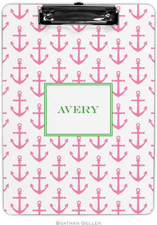Boatman Geller - Personalized Clipboards (Anchors Pink) Boatman Geller - Personalized Clipboards (Anchors Pink)