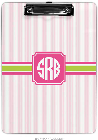 Boatman Geller - Personalized Clipboards (Seersucker Band Pink & Green) Boatman Geller - Personalized Clipboards (Seersucker Band Pink & Green)