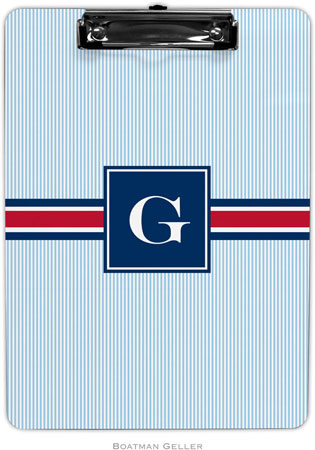 Boatman Geller - Personalized Clipboards (Seersucker Band Red & Navy)